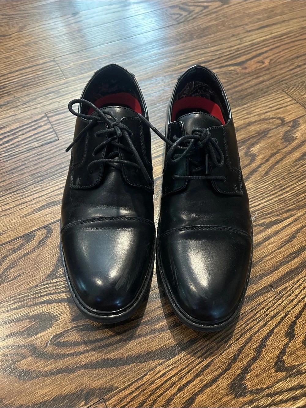Big Boy’s Black Cap-Toe Lace-Up Dress Shoes